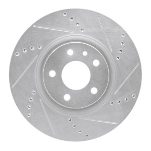 Alfa Romeo 164 Brake Rotor (1) - Front Right - R1 Concepts - Drilled & Slotted - Silver - `91-`20